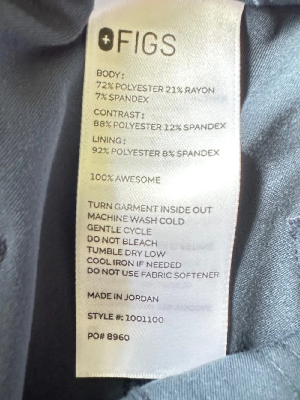 FIGS Technical Collection Jogger Scrub Pants‎ Slate Blue S 1001100 Unisex